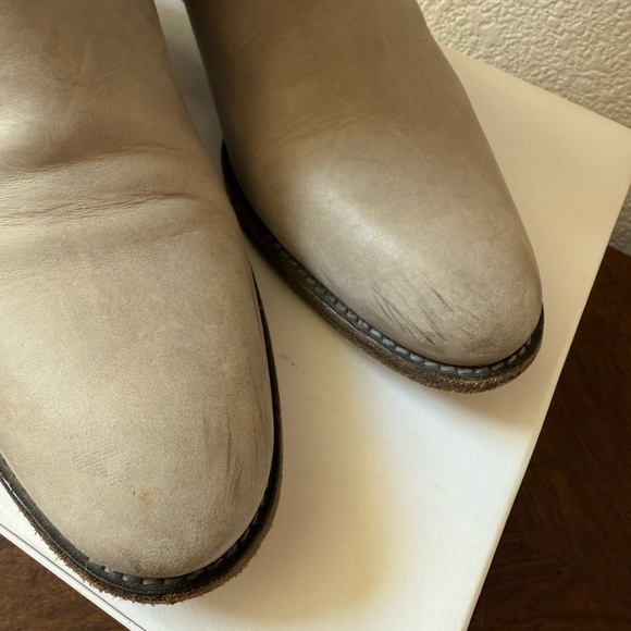 SARTORE Paris Western Cowboy Boots Womens EU 37 Cream Gray Leather Made in Italy - Picture 16 of 16